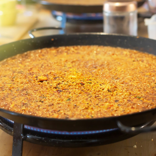 Arroz a banda con calamares a domicilio en Madrid | Asador PanXon